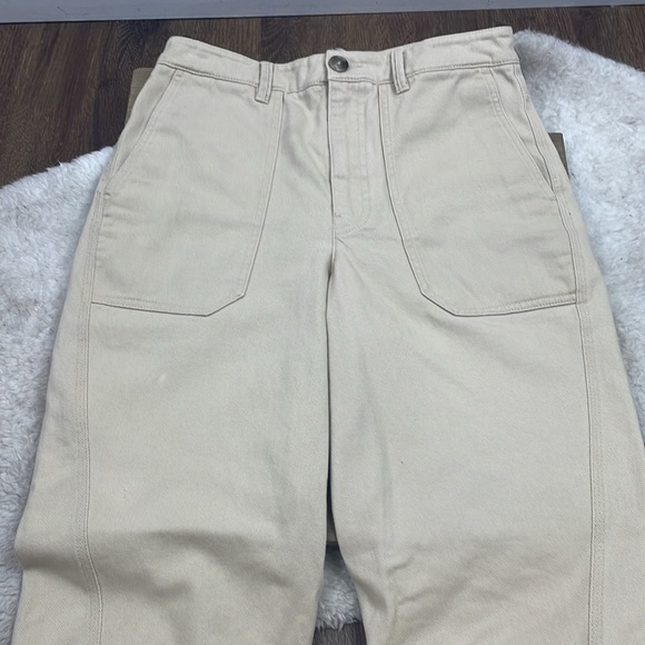 Reiss Erin Cotton Tapered Trousers Stone - Picture 4 of 7